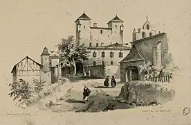 Château de Montgey vers 1840par Eugène de Malbos