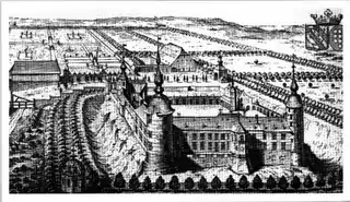 Le château de Trazegnies au milieu du XVIIe siècle.