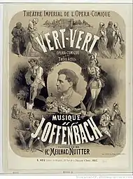 Affiche pour la création de Vert-Vert, de Jacques Offenbach (1869).