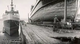 Ouvriers au chantier, vers 1940