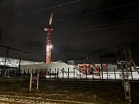 Chantiers de la station en décembre 2023.