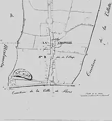 Extrait d'un plan napoléonien en noir et blanc