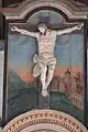 Chapelle Notre-Dame-de-Légevin : statue du Christ en croix.