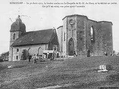 La chapelle après l'incendie.