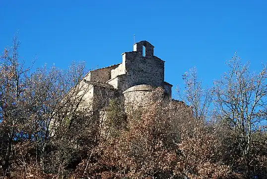 L'église vue de la vallée.