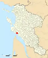 Carte de la commune de Royan au sein de la Charente-Maritime