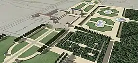 Schéma du Château et des jardins (~1780)