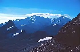 Vue du Chaupi Orco depuis l'ouest.