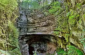 La grotte vue depuis l'entrée.