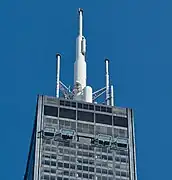 Vue sur les caissons du skydeck.