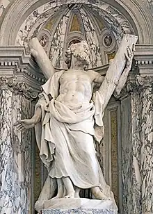Statue de l'apôtre André, église Sant'Andrea della Zirada, Venise.