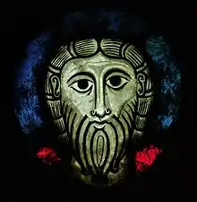 Christ de Wissembourg, vitrail provenant probablement de l'abbatiale de Wissembourg, Bas-Rhin, vers 1060