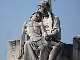 Une Pietà, sculpture de Charles Dufraine.