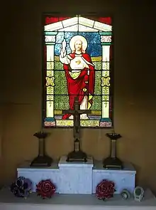 Cimetière de l'Est de Metz - Intérieur d'une chapelle - Vitrail signé Thiria Metz - 1935