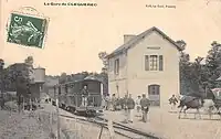 La gare de Cléguérec au début du XXe siècle (carte postale Le Cunf).