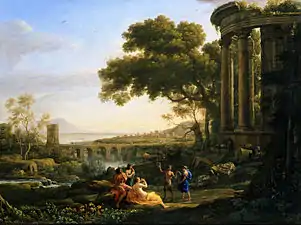 Claude Lorrain, Paysage à la nymphe et au satyre dansant (1641)