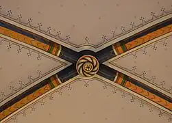 Détail d'une clé de voute de l'abside.