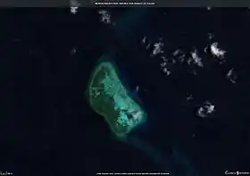 Image satellite du récif Collins prise par Sentinel-2 en 2022.