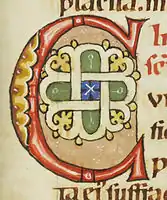 Lettrine médiévale du Codex Bodmer 127.