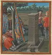 fol. 12v - Cœur et Désir endormis, Cœur à la fontaine de Fortune.