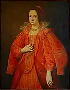 Attribuée à Scipione Pulzone, La Femme en rouge (XVIe siècle).