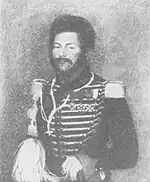 Hyacinthe, marquis de Dreux-Nancré (1787-1848), colonel du 11e régiment de dragons, fils de Marie-Louise Aimée de Courcelles.