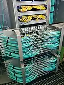 Câblage de fibre optique vu du plénum annulaire.