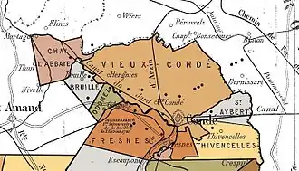 La concession de Vieux-Condé vers 1880, parmi les autres instituées autour.