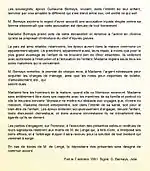 Convention passée entre les époux Bernays le 7 octobre 1881.