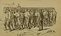 Un chain gang au travail, illustration de 1894
