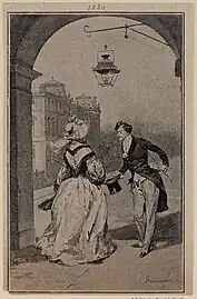 Couple sous une arcade.