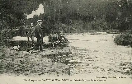 Pêcheurs au niveau de la principale cascade du courant de Sainte-Eulalie