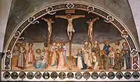 Crucifixion et saints, fresque  de Fra Angelico.
