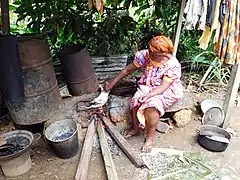 Cuisson du porc-épic.