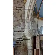 Décrochement de la première arcade