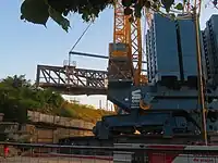 Dépose du pont de Gallardon, vue du rond-point.