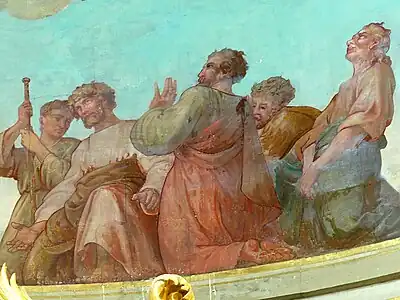 Détail de la fresque de l’abside de l'Église Notre-Dame-de-la-Gloriette de Caen.