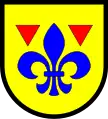 Deux triangles versés dans le blason de Gülzow (Schleswig-Holstein).
