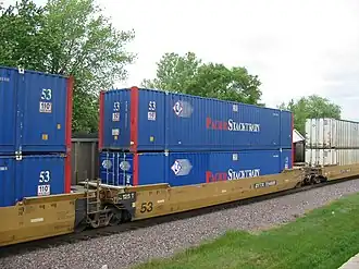 Wagons articulés double-stack.