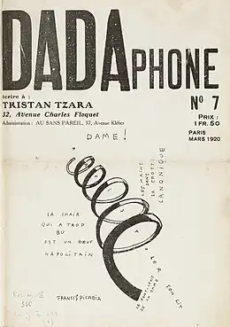 Édition de mars 1920 de la revue Dada dirigée par Tristan Tzara