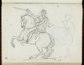 Esquisse 56 du cinquième carnet pour le Bonaparte, musée du Louvre département des arts graphiques.