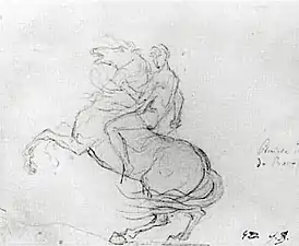 Esquisse pour le Bonaparte franchissant le Grand-Saint-Bernard, collection Jacques Delafosse, Paris.