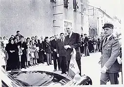Passage du général Charles de Gaulle à Cuxac en 1960.