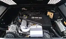 Photo du moteur PRV V6 dans une De Lorean
