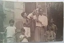Photo des 7 frères de Saxcé en 1932. Arnaud, troisième en partant de la gauche.