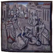 Miniature montrant Andronic torturé par la foule