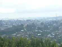 vue surplombant la ville de Debre Tabor jusqu'à l'horizon