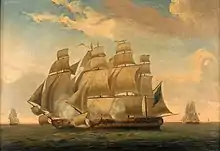 Rebut de l'action entre la Magicienne et la Sibylle, janvier 1783