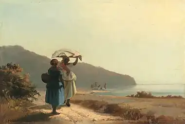 Deux femmes causant au bord de la mer, Saint Thomas, 1856National Gallery of Art, Washington