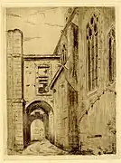 La voûte entre le Palais ducal et l'église des Cordeliers, eau-forte, 1913